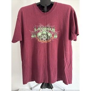 2016 Laconia Motorcycle Week 93rd Anniversary Skull Bike T-Shirt Maroon
